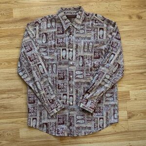 Tori Richard Multicolor Geometric Button-Down Shirt - size Large